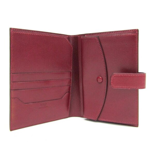 HERMES Red Leather Wallet - Picture 3 of 13